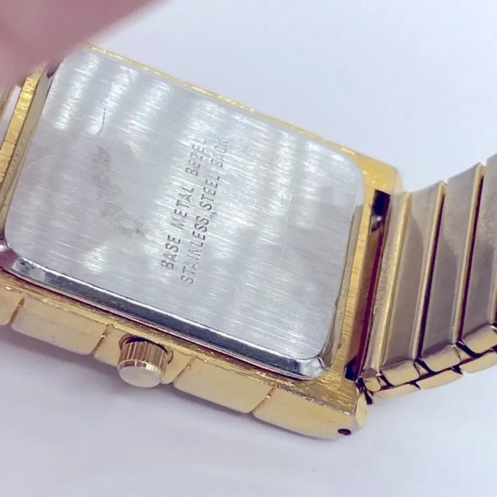 Working! Ladies Timeatron Rectangular Face Stretch Band Minimalist Watch